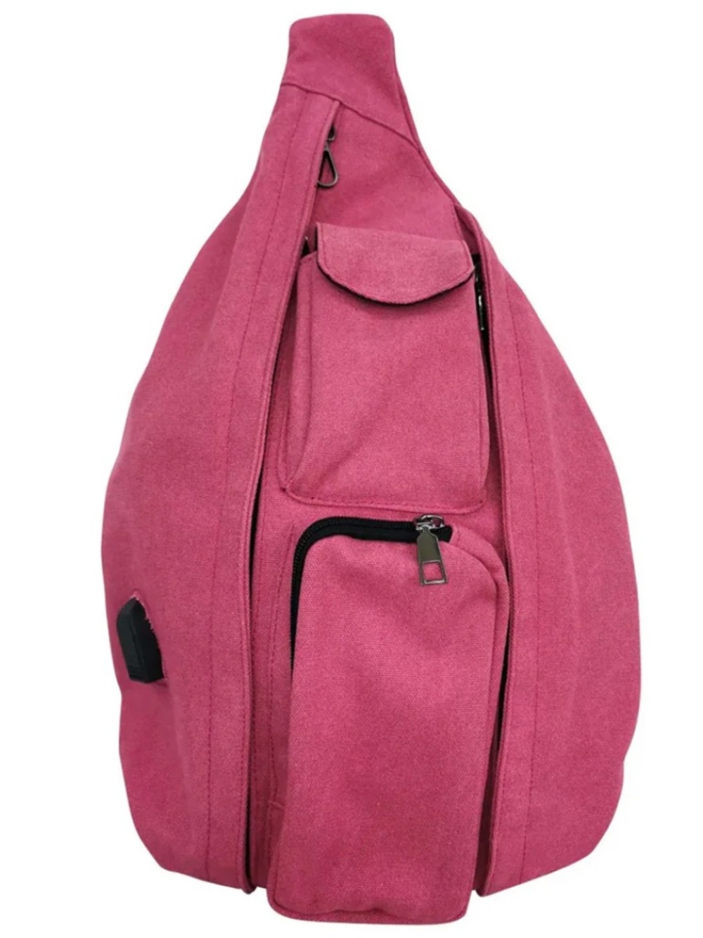 NuPouch AntiTheft Rucksack Distressed Pink Black Charging Port travel Bag NEW